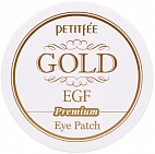 Petitfee~Антивозрастные гидрогелевые патчи придающие упругость с золотом~Gold &EGF Eye Patch Premium